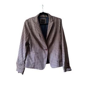 The Limited Women's Geometric Pattern One Button Blazer Jacket Long Sleeve SZ L